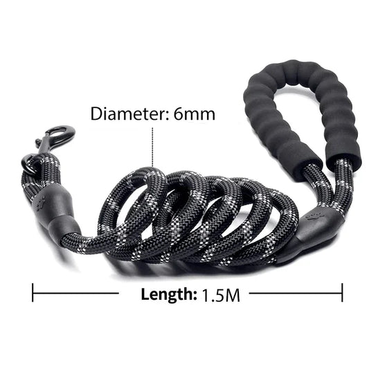 Heavy-Duty Reflective Dog Leash – Strong & Secure for Small, Medium, and Large Dogs