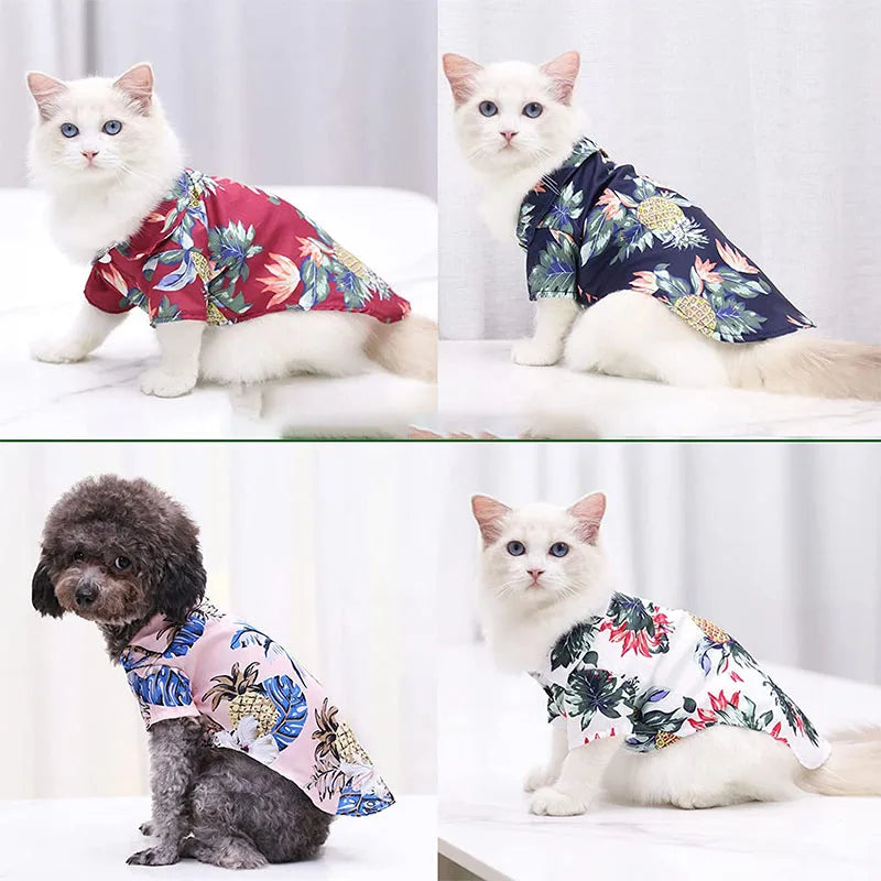 Hawaiian Style Pet Shirt – Tropical T-Shirt for Small & Medium Dogs