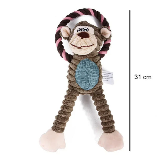 Dog Plush Toy Squeaky Animal Interactive Chew Toy for Clean Teeth Pet Supplies Fleece Material