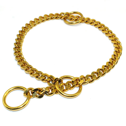 Stainless Steel Dog Chain Collar – Chrome-Plated Slip/Choke Collar for Medium & Large Dogs
