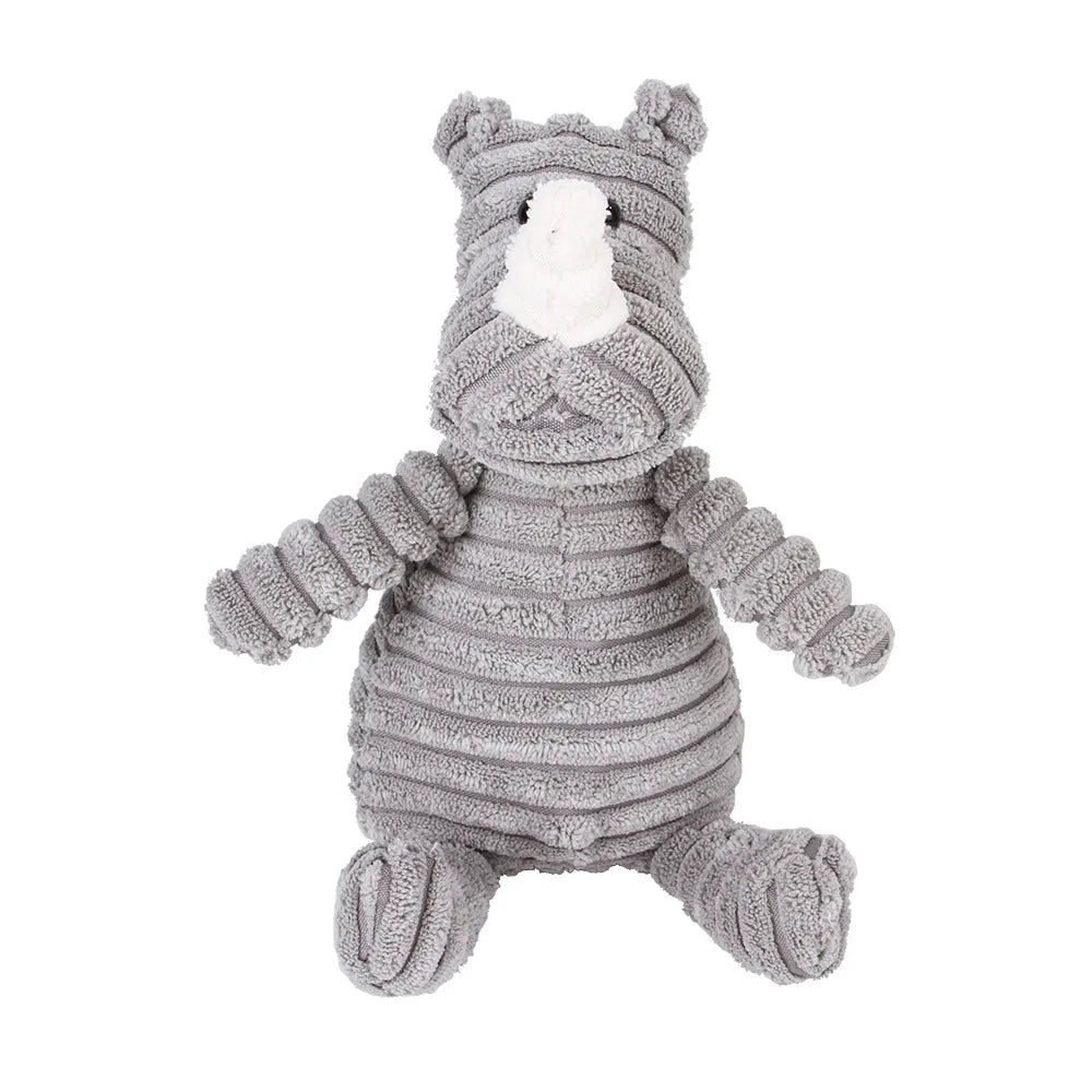 Corduroy Monkey & Pig Squeaky Dog Toy – Plush, Durable & Great for Dental Health
