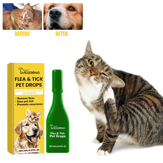 Cat Anti-Flea & Tick Drops – Fast-Acting Relief from Fleas, Lice, and Itching