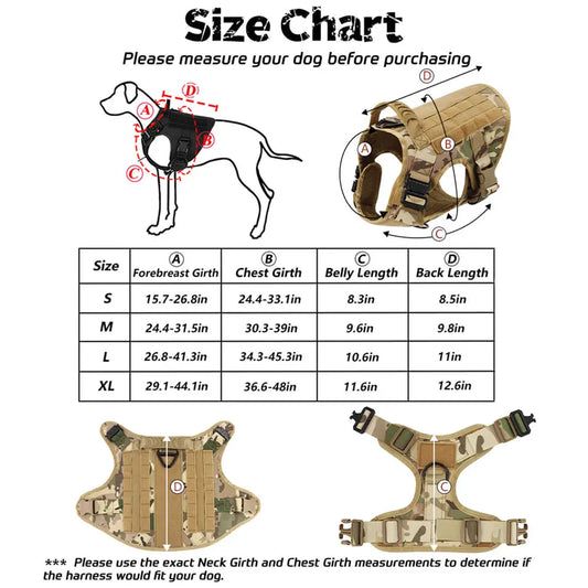 Heavy-Duty Large Dog Harness & Leash Set – Training and Walking Vest for German Shepherds, Malinois & Medium to Large Dogs