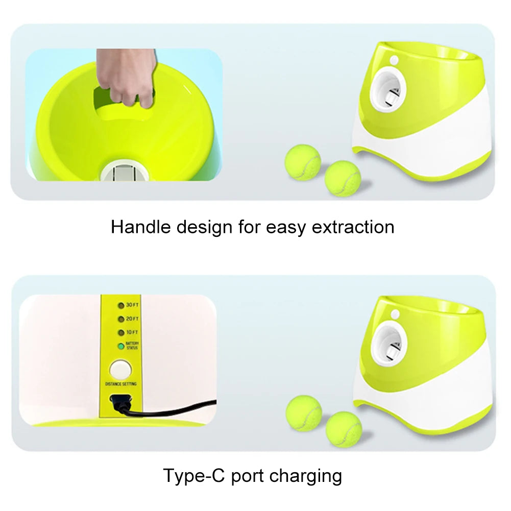 Automatic Dog Tennis Ball Launcher – Interactive Rechargeable Pet Toy for Endless Fetch Fun