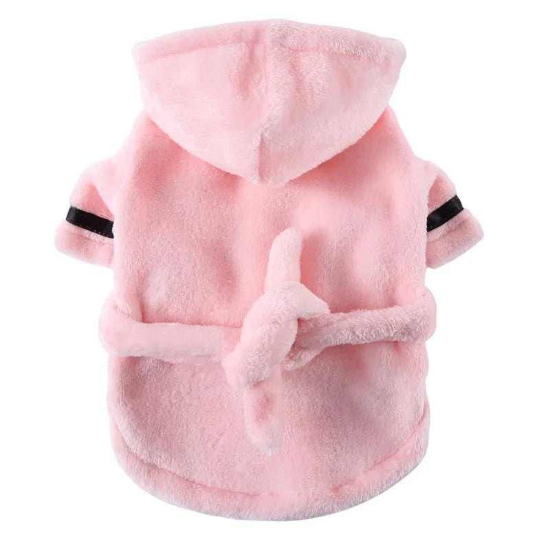 Hooded Pet Bathrobe – Soft Drying Towel Pajamas for Dogs & Cats