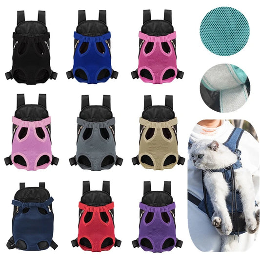 Double Shoulder Pet Carrier Backpack – Breathable & Portable Travel Bag for Small Dogs and Cats