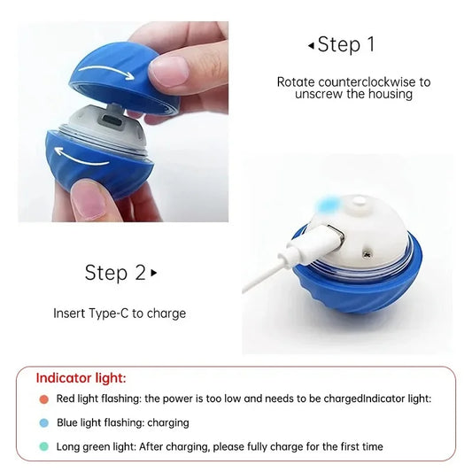 Smart Automatic Moving Dog Toy Ball – USB Rechargeable Interactive Chew & Chase Toy
