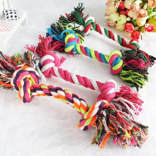 Cotton Rope Knot Chew Toy – Durable & Dental-Friendly for Small Dogs & Puppies