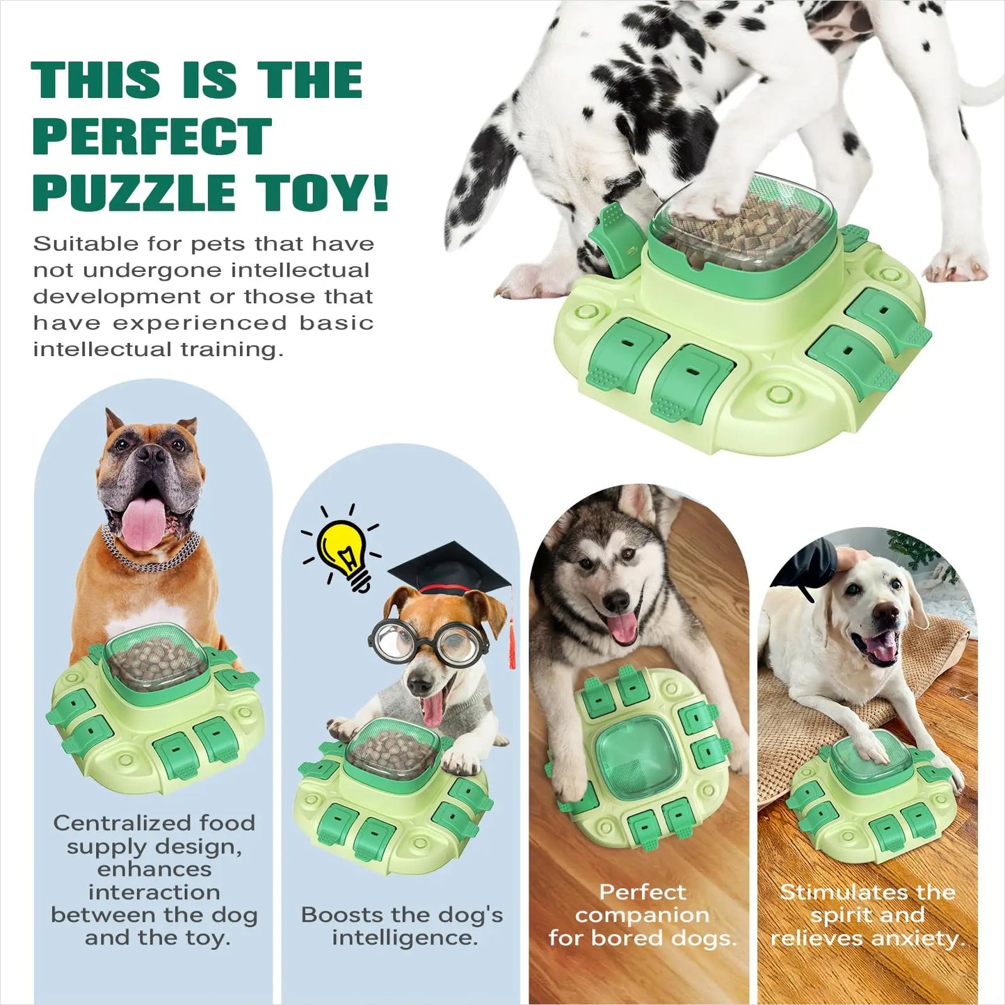 2-in-1 Dog Puzzle Toy & Slow Feeder – Enrichment & Boredom Buster for Small to Large Dogs