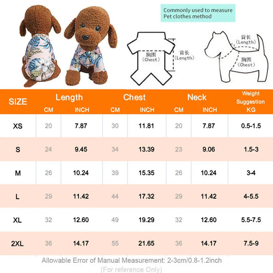 Hawaiian Style Pet Shirt – Tropical T-Shirt for Small & Medium Dogs