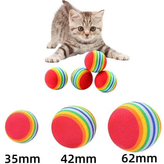 Colorful Rainbow Foam Fetch Balls – Soft, Lightweight & Perfect for Playful Pets