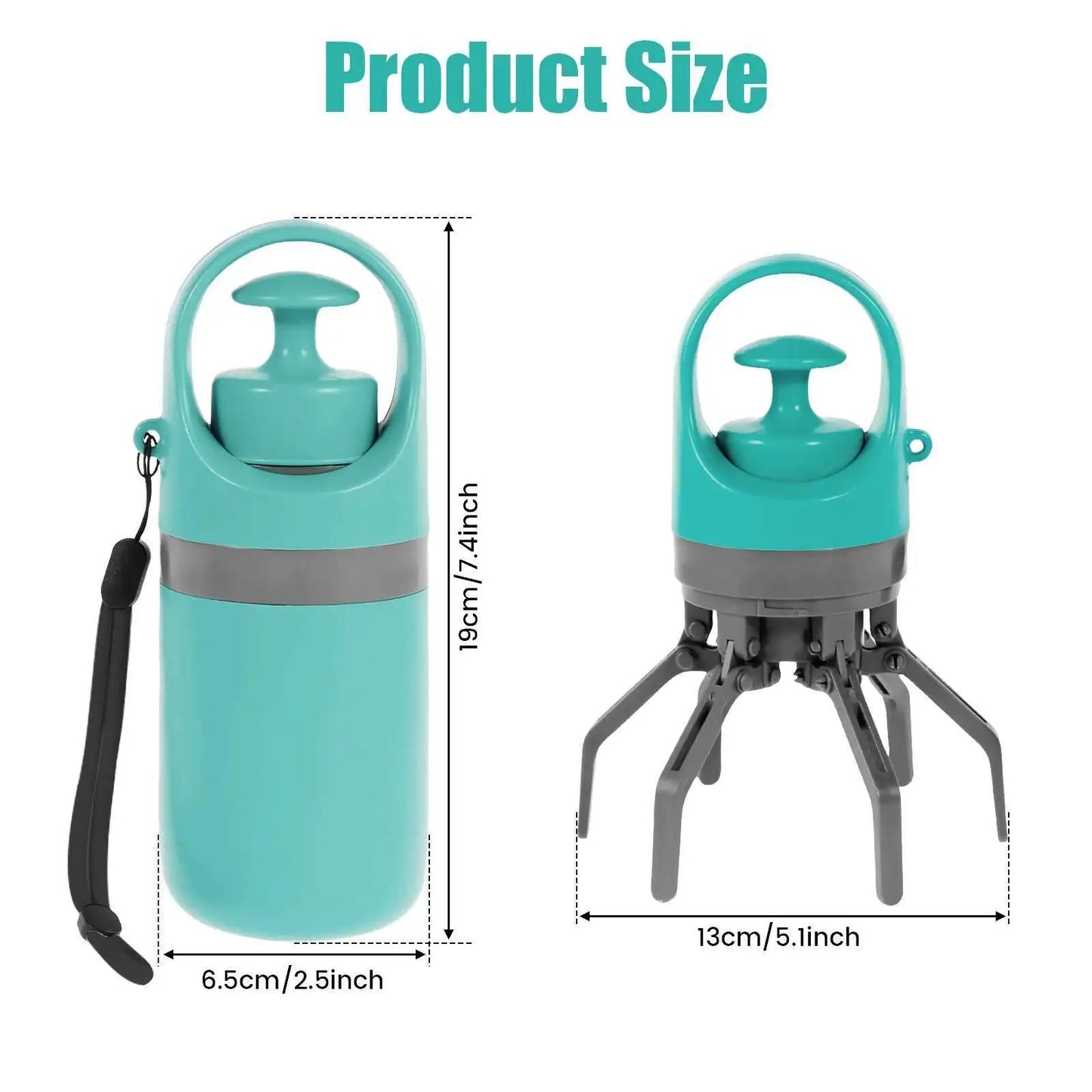Portable Dog Pooper Scooper with Built-In Waste Bag Storage
