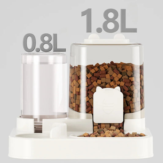 All-in-One Automatic Dog & Cat Feeding Bowl with Water Dispenser