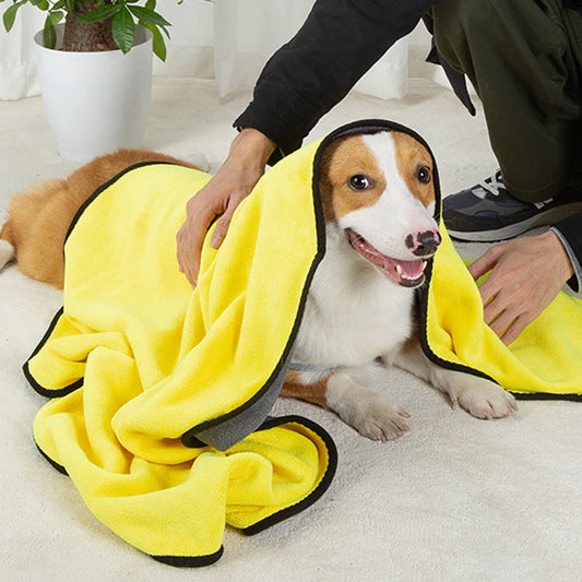 Pet Absorbent Bath Towel – Quick-Drying, Thick & Soft for Dogs and Cats