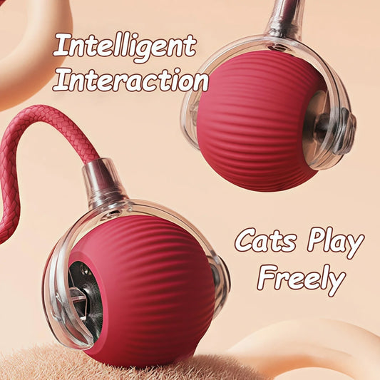 Smart Rolling Ball Toy for Cats & Dogs – Rechargeable with Faux Tail & Mouse-Like Motion