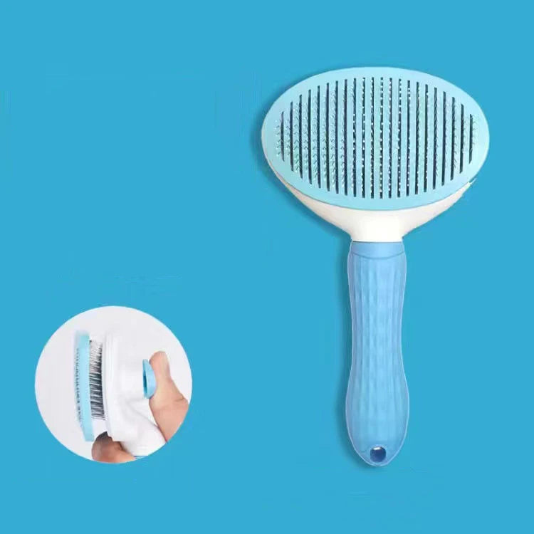 Pet Dog Hair Brush & Cat Comb – Stainless Steel Grooming Tool for Long-Haired Pets