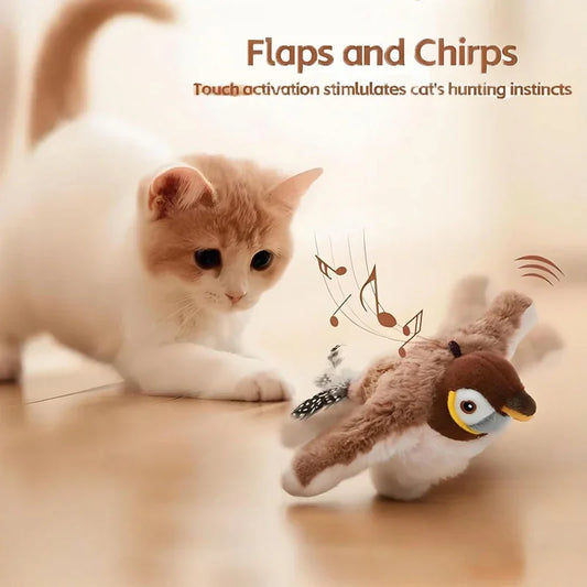 Interactive Flapping Bird Cat Toy – Rechargeable & Catnip-Infused for Endless Feline Fun