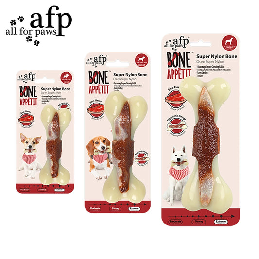 All For Paws Nearly Indestructible Nylon Bone – Beef-Flavored Chew Toy for Aggressive Chewers