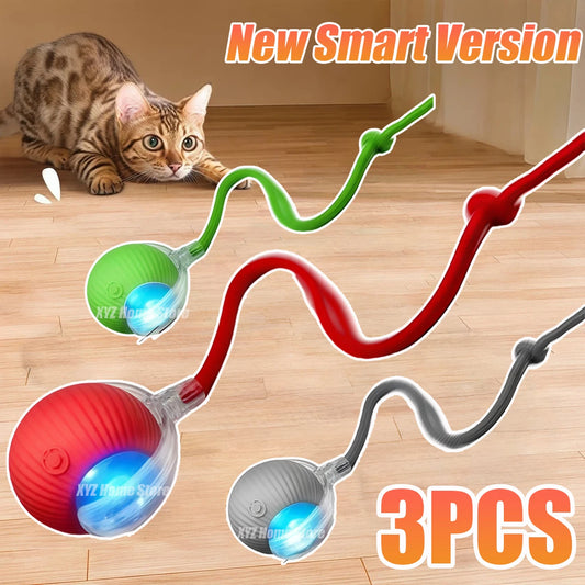 Smart Rolling Ball Toy for Cats & Dogs – Rechargeable with Faux Tail & Mouse-Like Motion