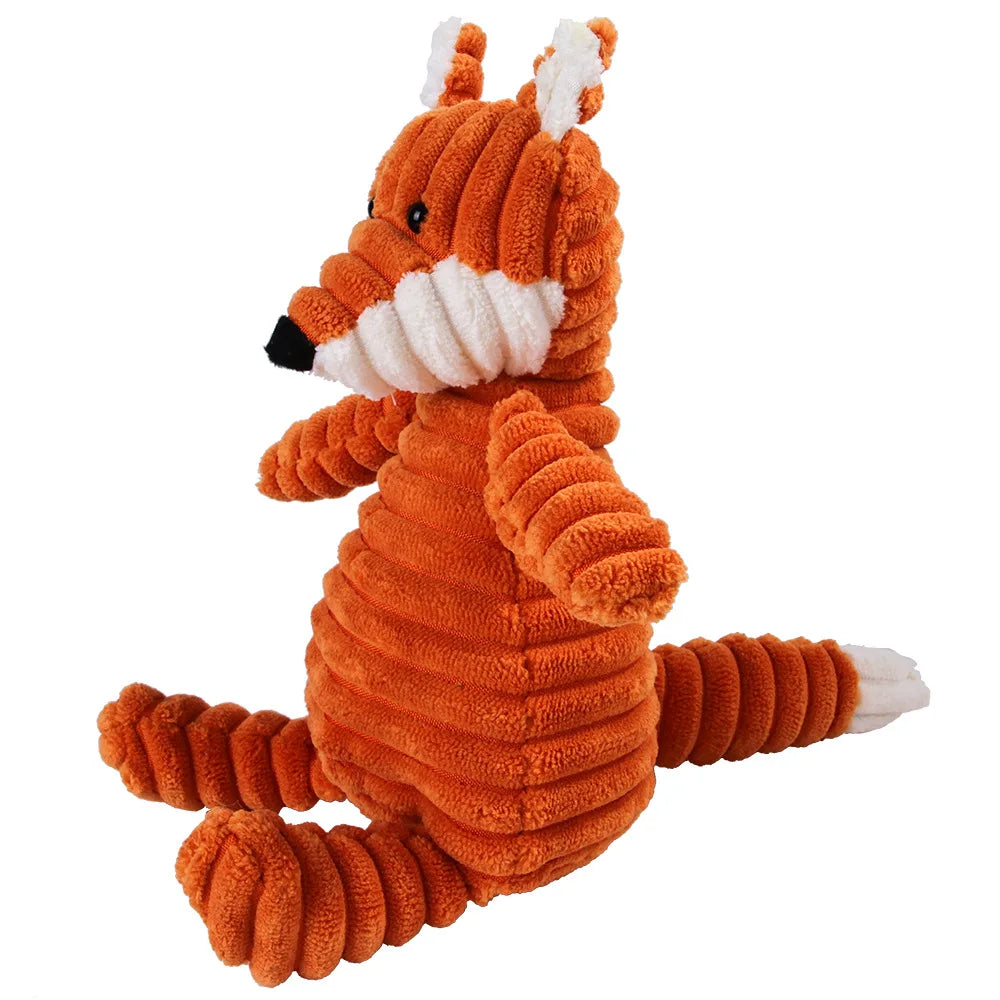 Corduroy Monkey & Pig Squeaky Dog Toy – Plush, Durable & Great for Dental Health