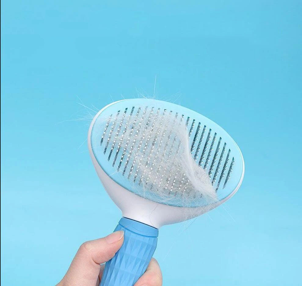 Pet Dog Hair Brush & Cat Comb – Stainless Steel Grooming Tool for Long-Haired Pets