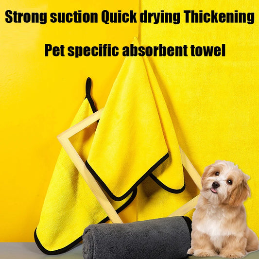 Pet Absorbent Bath Towel – Quick-Drying, Thick & Soft for Dogs and Cats