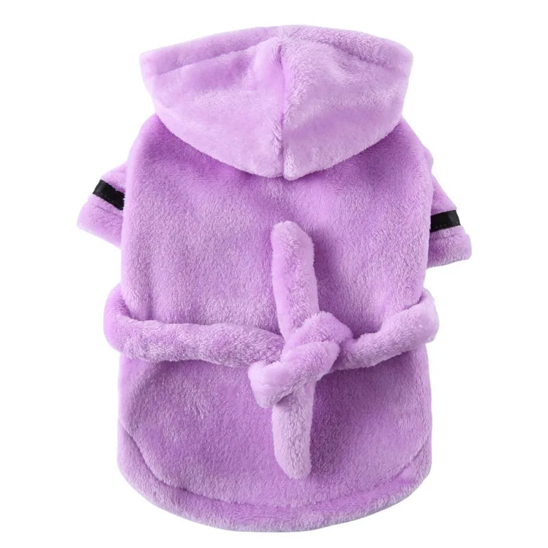 Hooded Pet Bathrobe – Soft Drying Towel Pajamas for Dogs & Cats