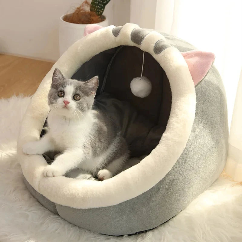 Cozy Washable Pet Lounger Cushion – Soft Cat Bed, Warm Winter Kennel for Cats & Small Dogs