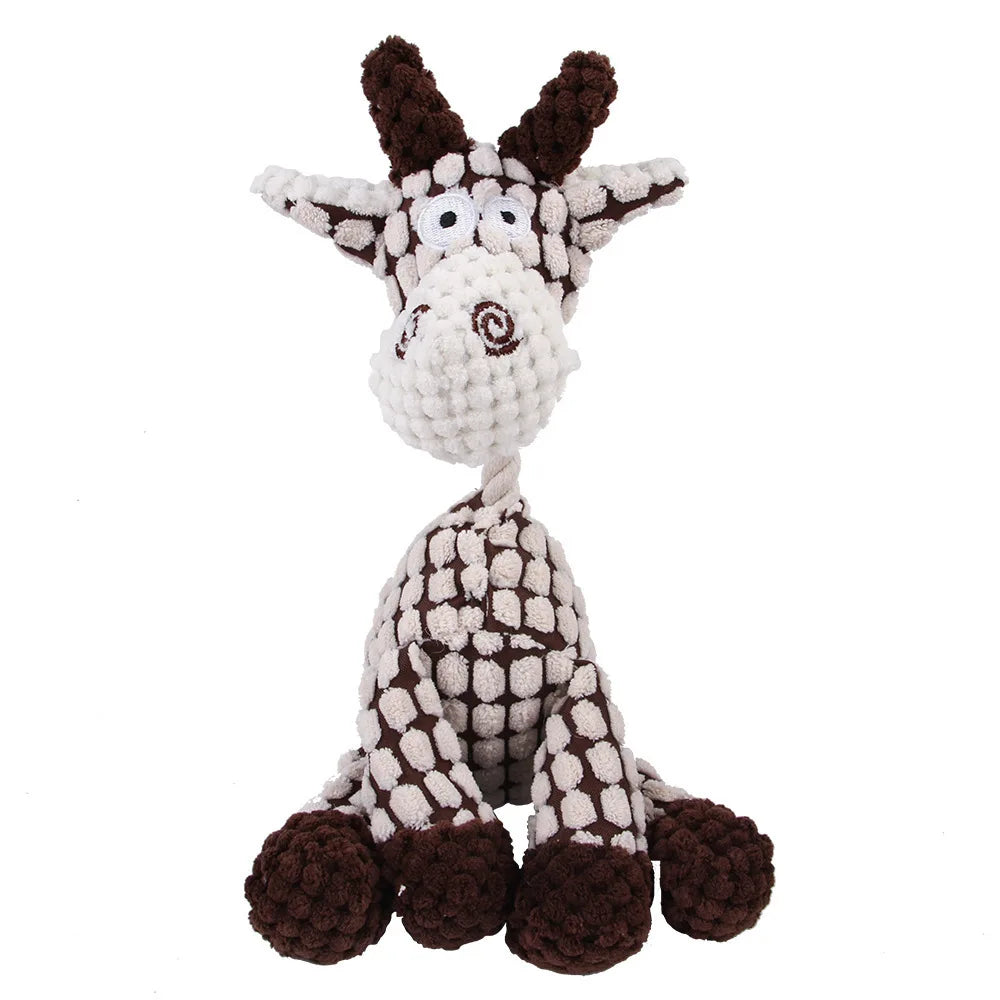 Corduroy Monkey & Pig Squeaky Dog Toy – Plush, Durable & Great for Dental Health