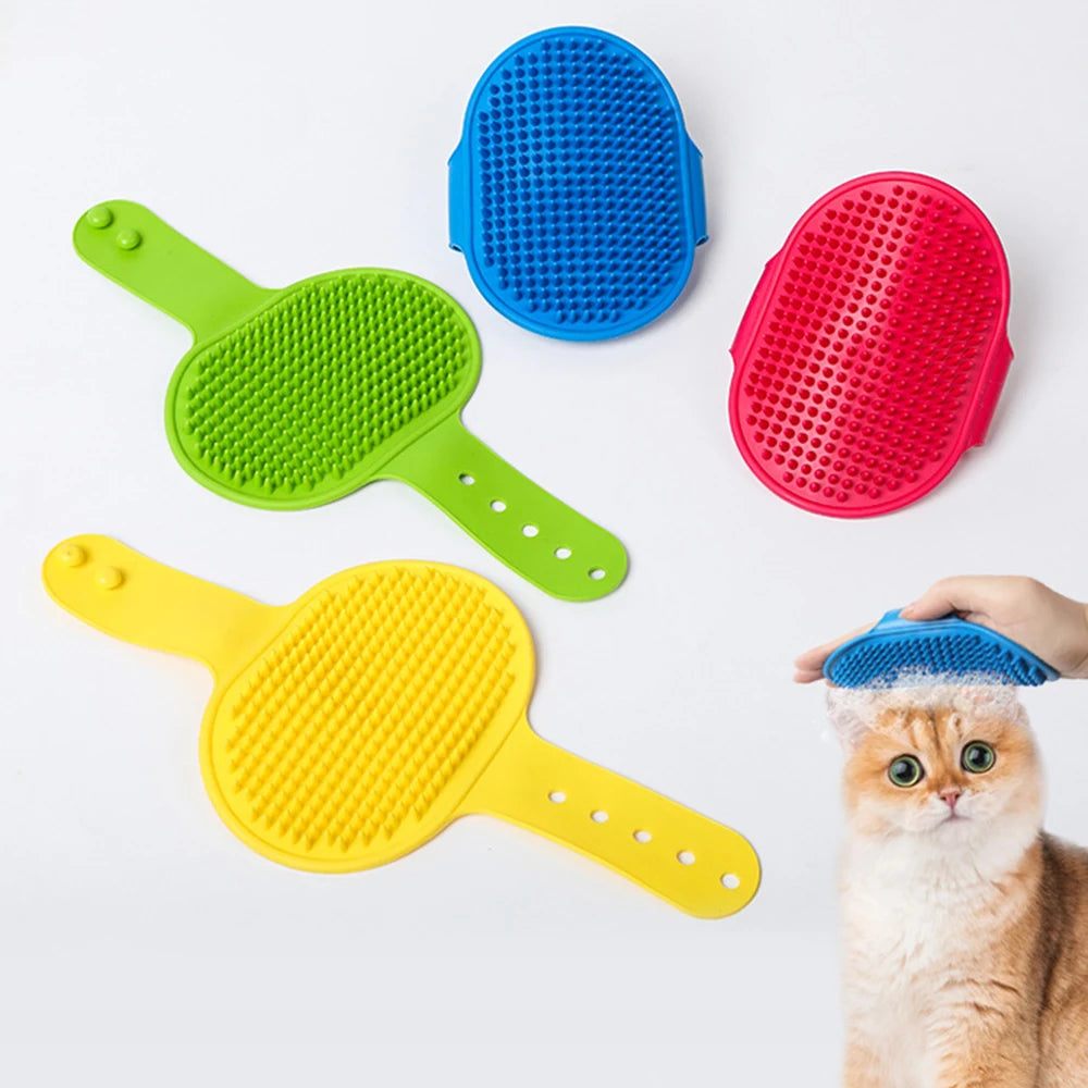 Soft Rubber Dog & Cat Brush – Bath Glove for Hair Removal, Grooming & Massage