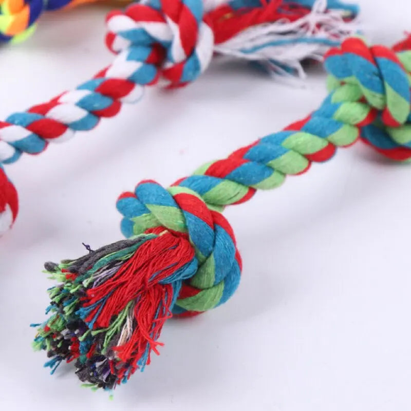 Cotton Rope Knot Chew Toy – Durable & Dental-Friendly for Small Dogs & Puppies
