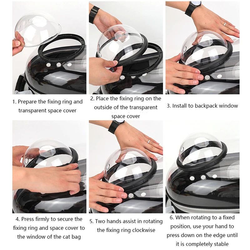 Space Capsule Pet Backpack – Breathable, Transparent Carrier for Cats & Small Dogs