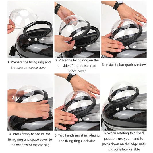 Space Capsule Pet Backpack – Breathable, Transparent Carrier for Cats & Small Dogs