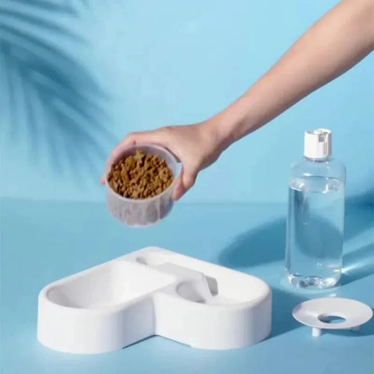Automatic Drinking & Feeding Pet Bowl – Dual-Use Cat and Dog Water & Food Basin