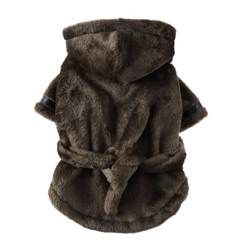 Hooded Pet Bathrobe – Soft Drying Towel Pajamas for Dogs & Cats