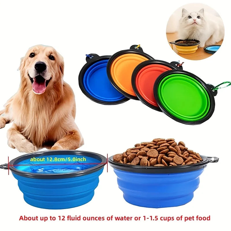 Portable Silicone Pet Food & Water Bowl – Durable, Collapsible & Travel-Friendly