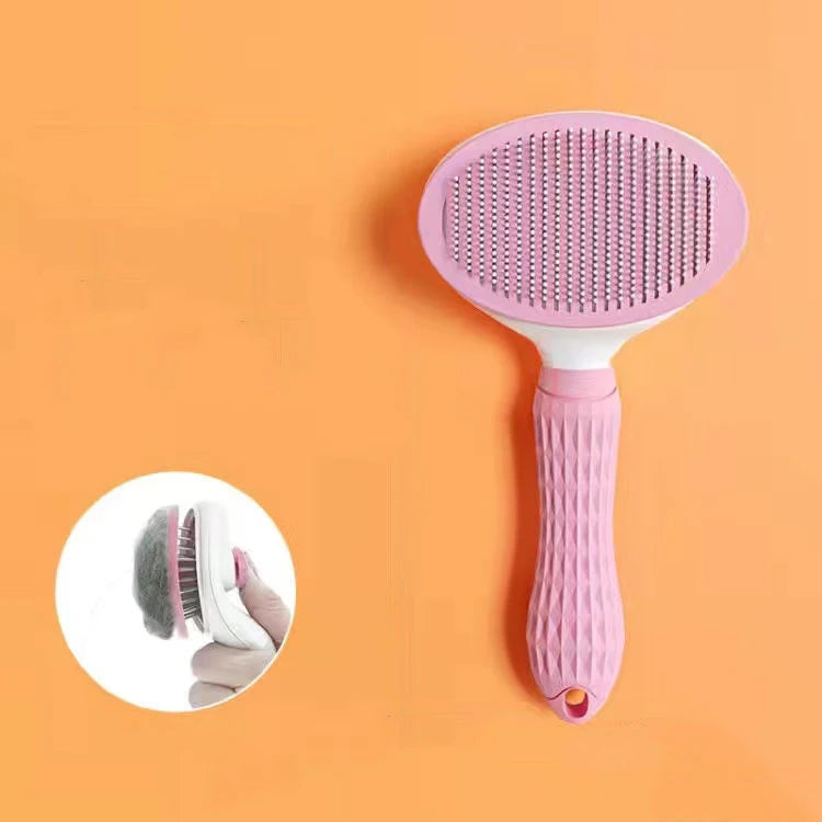 Pet Dog Hair Brush & Cat Comb – Stainless Steel Grooming Tool for Long-Haired Pets