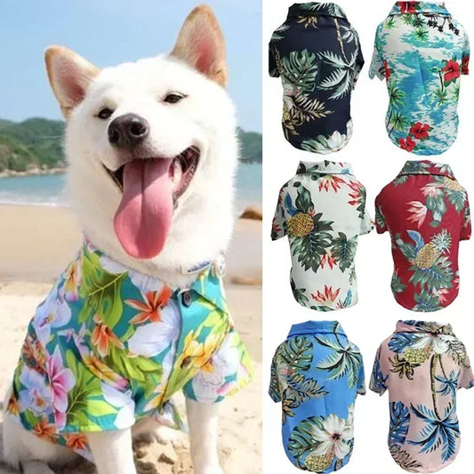 Hawaiian Style Dog Shirt – Summer Beachwear for Small & Medium Dogs and Cats