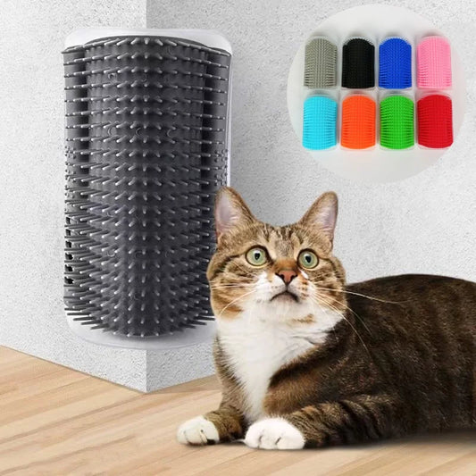 Cat Self-Grooming Massage Comb – Wall-Mounted Brush for Hair Removal & Relaxing Rubs