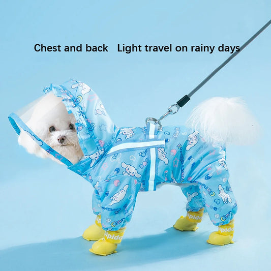Cinnamoroll Pet Raincoat – Waterproof Hooded Jacket for Dogs of All Sizes