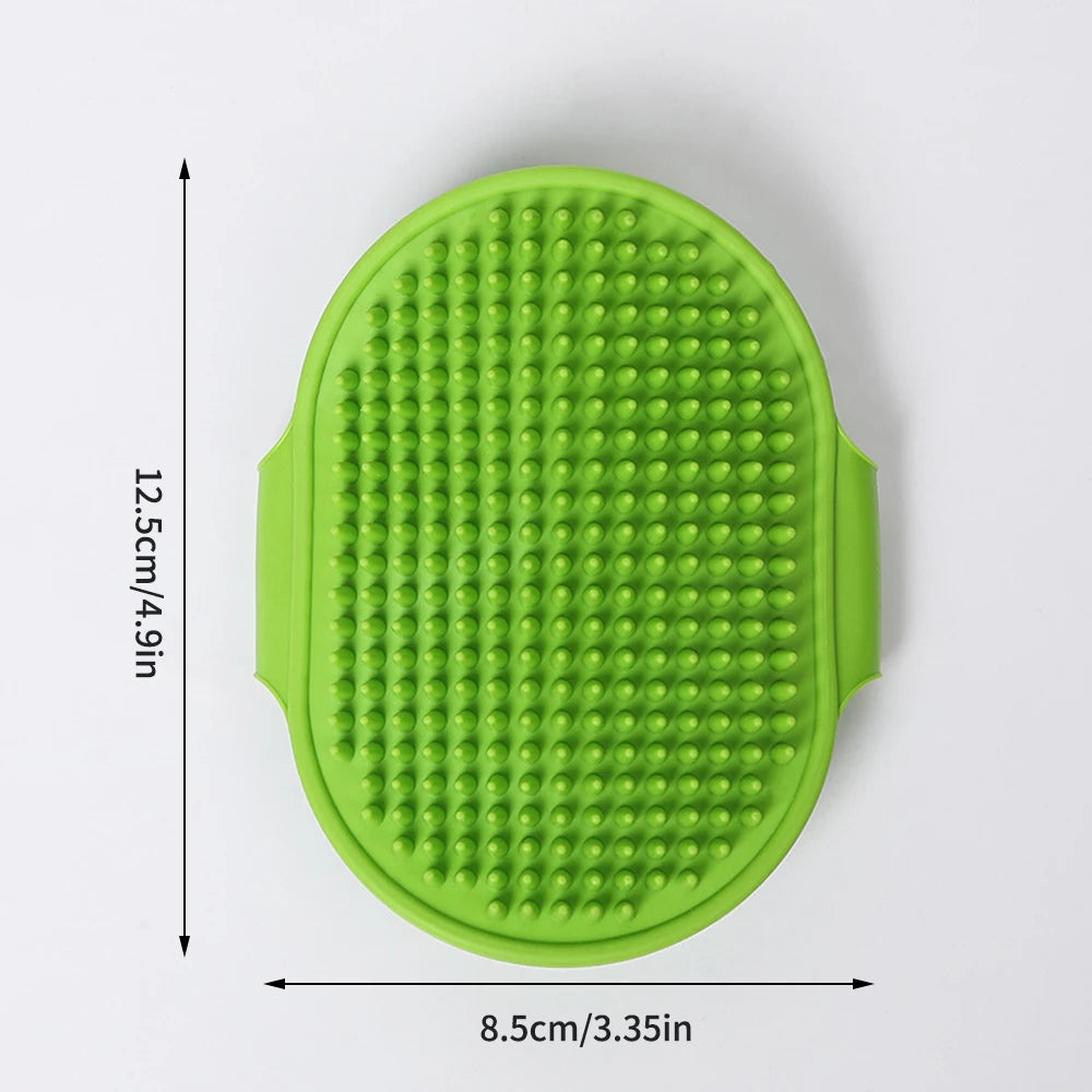 Soft Rubber Dog & Cat Brush – Bath Glove for Hair Removal, Grooming & Massage
