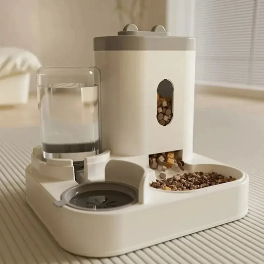 Automatic Feeder with Water Fountain – Large Capacity Food Bowl & Storage Dispenser for Dogs & Cats