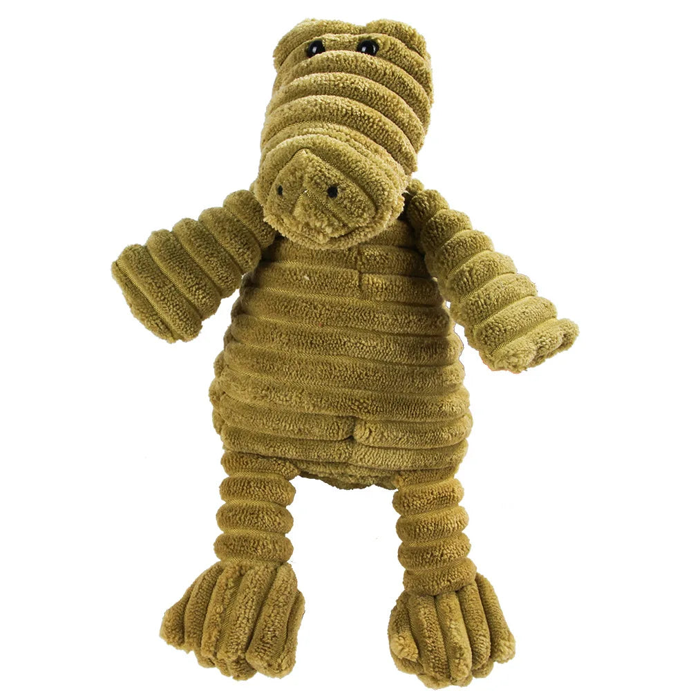 Corduroy Monkey & Pig Squeaky Dog Toy – Plush, Durable & Great for Dental Health