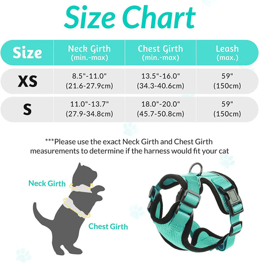 Adjustable Soft Cat Harness & Leash – Escape-Proof Vest for Safe and Comfortable Walks