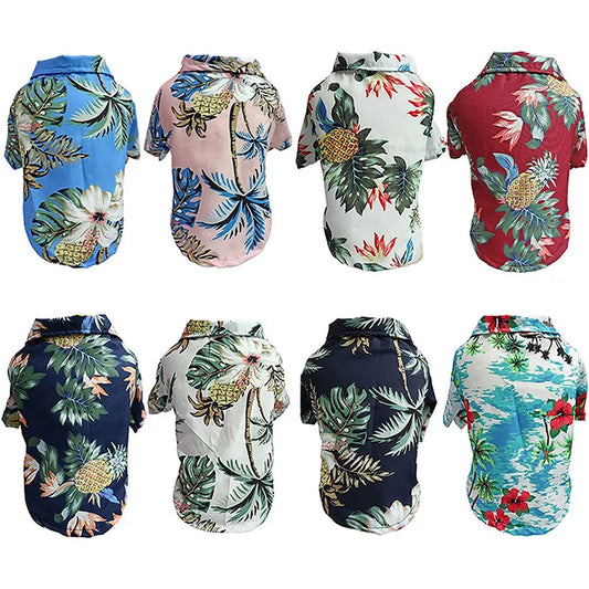Hawaiian Style Pet Shirt – Tropical T-Shirt for Small & Medium Dogs