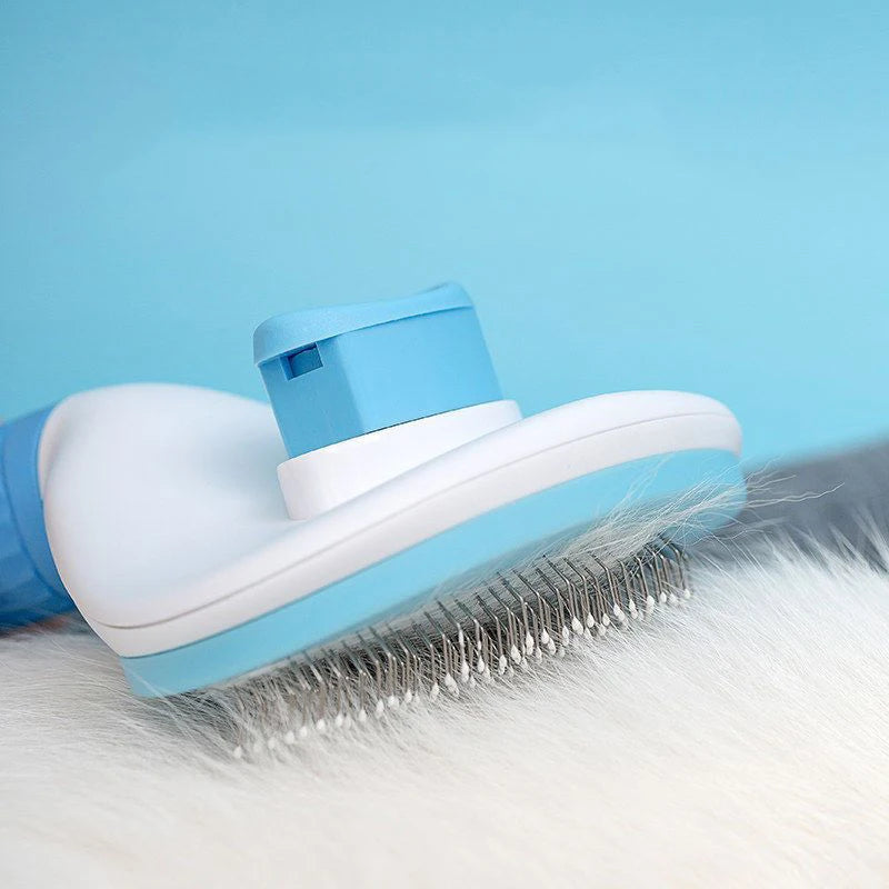 Pet Dog Hair Brush & Cat Comb – Stainless Steel Grooming Tool for Long-Haired Pets