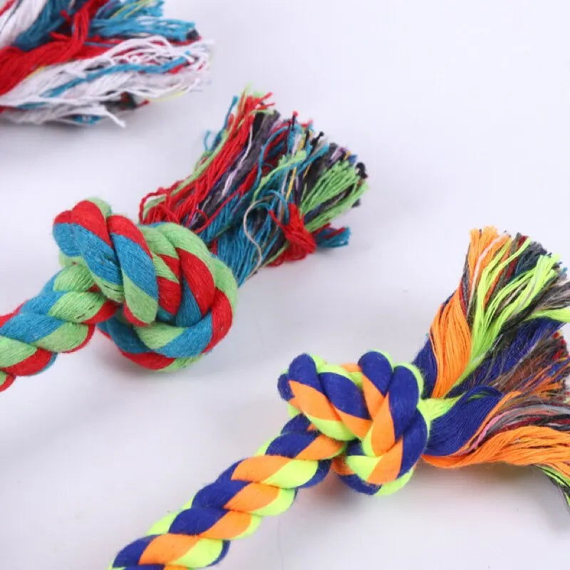 Cotton Rope Knot Chew Toy – Durable & Dental-Friendly for Small Dogs & Puppies