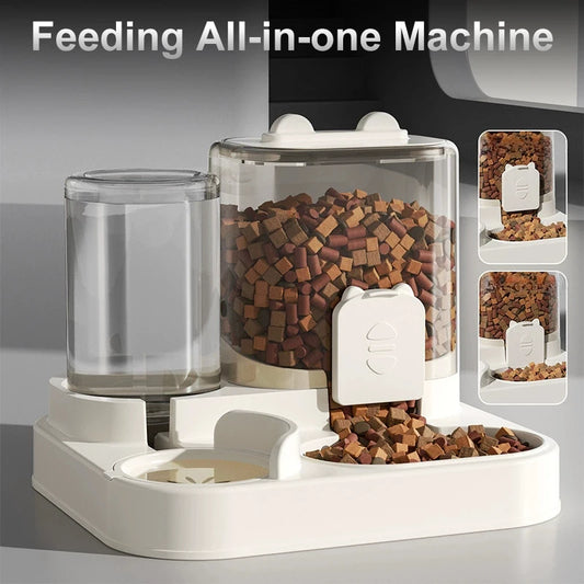 All-in-One Automatic Dog & Cat Feeding Bowl with Water Dispenser