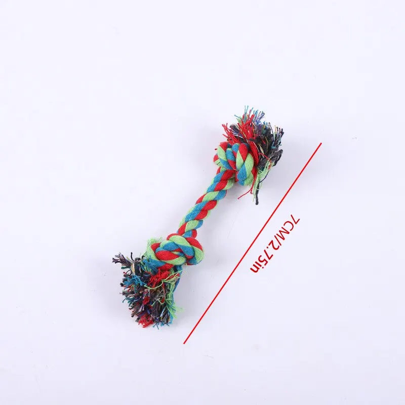 Cotton Rope Knot Chew Toy – Durable & Dental-Friendly for Small Dogs & Puppies