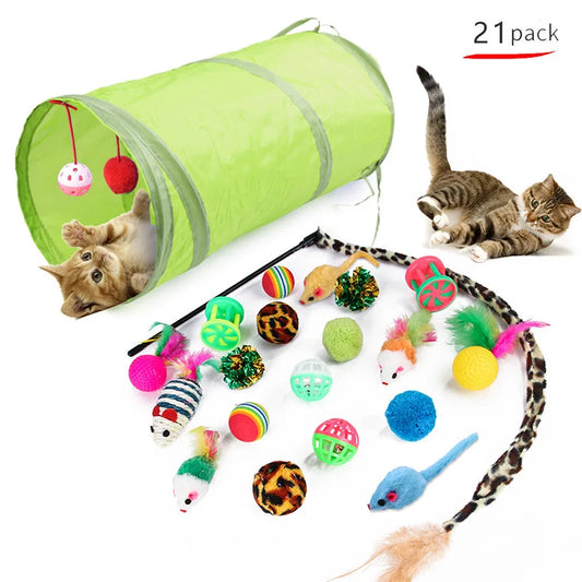 Funny Cat Teaser Toy – Sisal Mouse, Bell & Ball Combo for Interactive Play